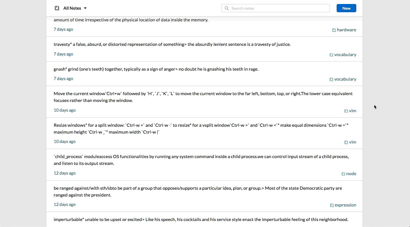 A demo of note sharing feature