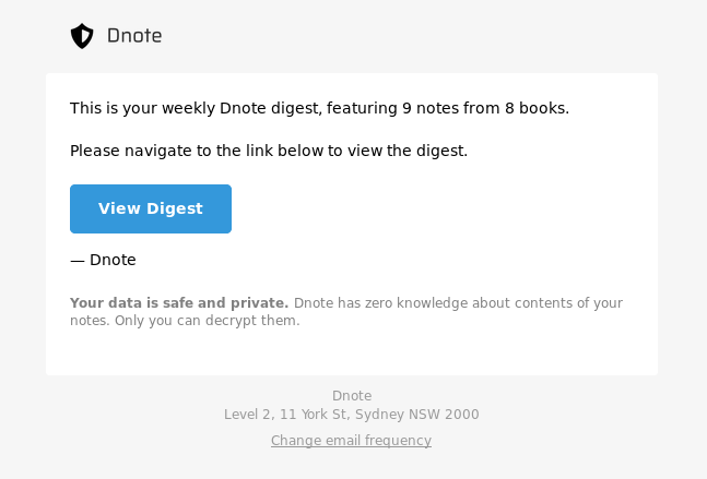 a new weekly digest email